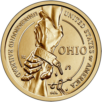 2023 American Innovation Ohio - Underground Railroad - $1 Coin - P and D 2 Coin Set