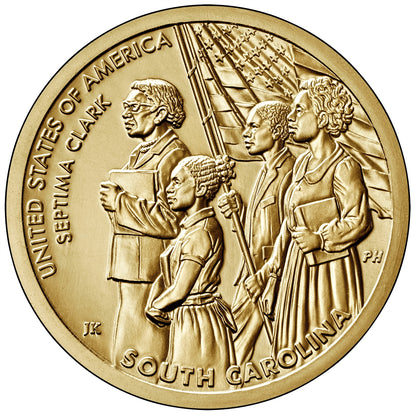 2020 American Innovation South Carolina - Septima Poinsette Clark $1 Coin - P and D 2 Coin Set