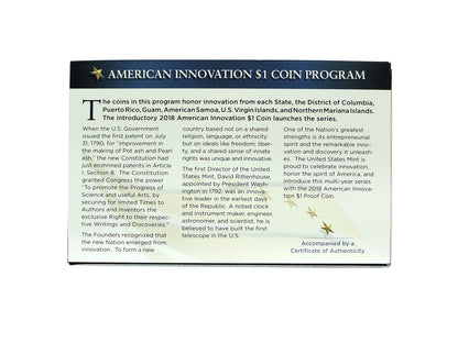 2018 S American Innovation Proof $1 Coin - in OGP with CoA
