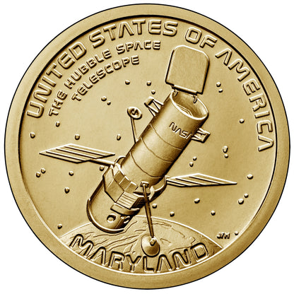 2020 P American Innovation Maryland - Hubble Space Telescope $1 Coin - Roll of 25 Dollar Coins