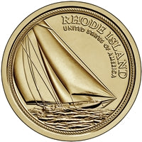 2022 P American Innovation Rhode Island Nathanael Herreshoff’s Famous Reliance Yacht $1 Coin - Roll of 25 Dollar Coins
