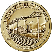 2022 P American Innovation Tennessee - Tennessee Valley Authority - $1 Coin - Roll of 25 Dollar Coins