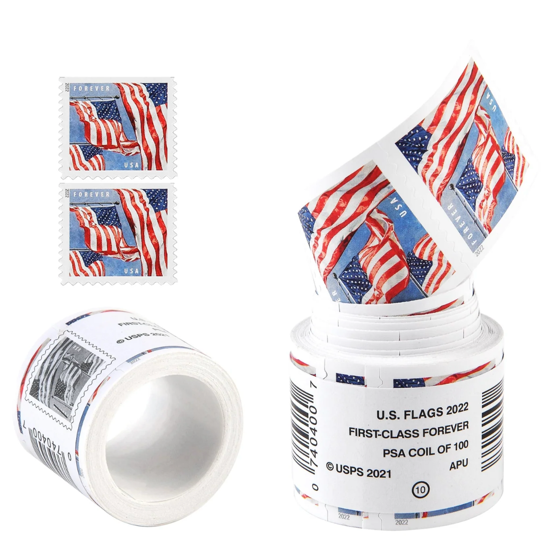 USPS U.S Flag 2022 Roll of 100 Forever Stamps