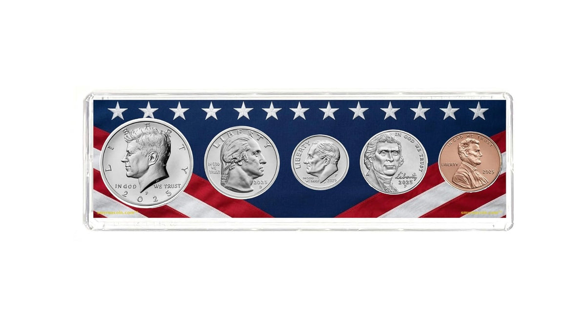 2025 Birth Year Coin Set in American Flag Holder