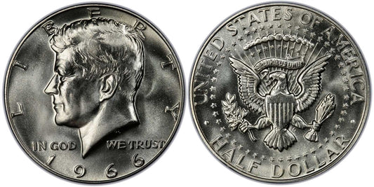 1966 P Silver Kennedy Half Dollar Uncirculated Single Coin