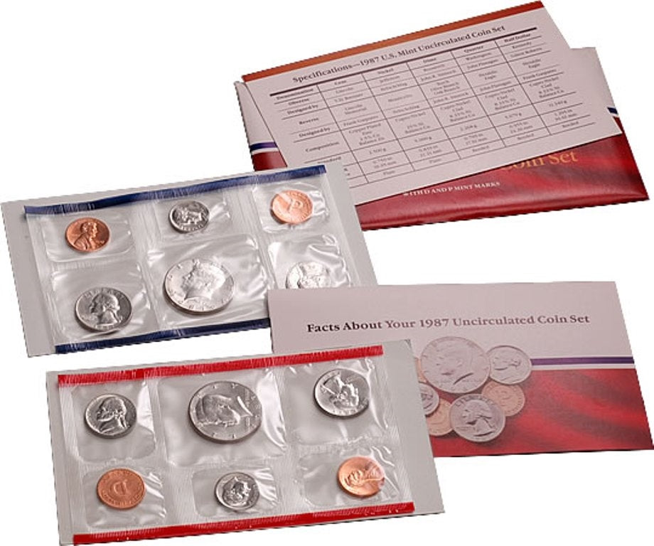 1987 U.S. Mint 10 Coin Set in OGP with CoA