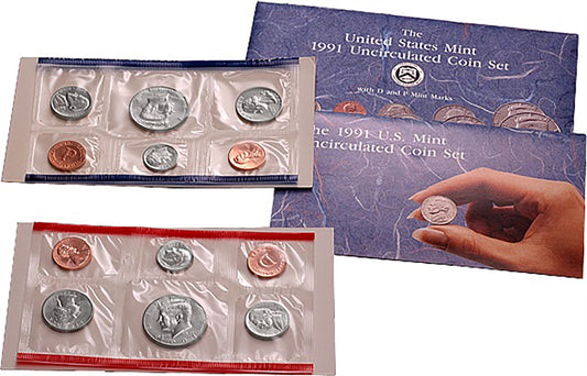 1991 U.S. Mint 10 Coin  Set in OGP with CoA