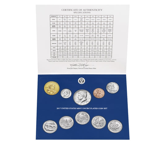 2017 P&D U.S. Mint Uncirculated 20-Coin Mint Set