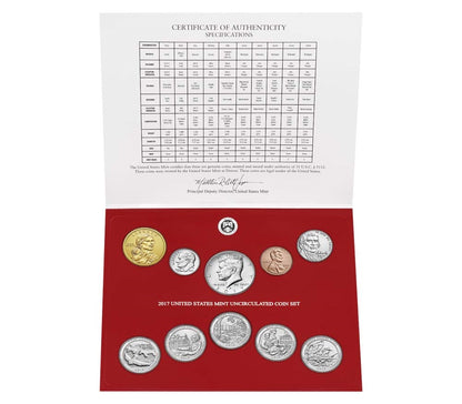 2017 P&D U.S. Mint Uncirculated 20 Coin Mint Set