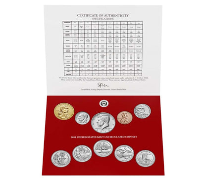 2018 P&D U.S. Mint Uncirculated 20 Coin Mint Set