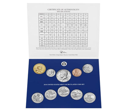 2018 P&D U.S. Mint Uncirculated 20-Coin Mint Set