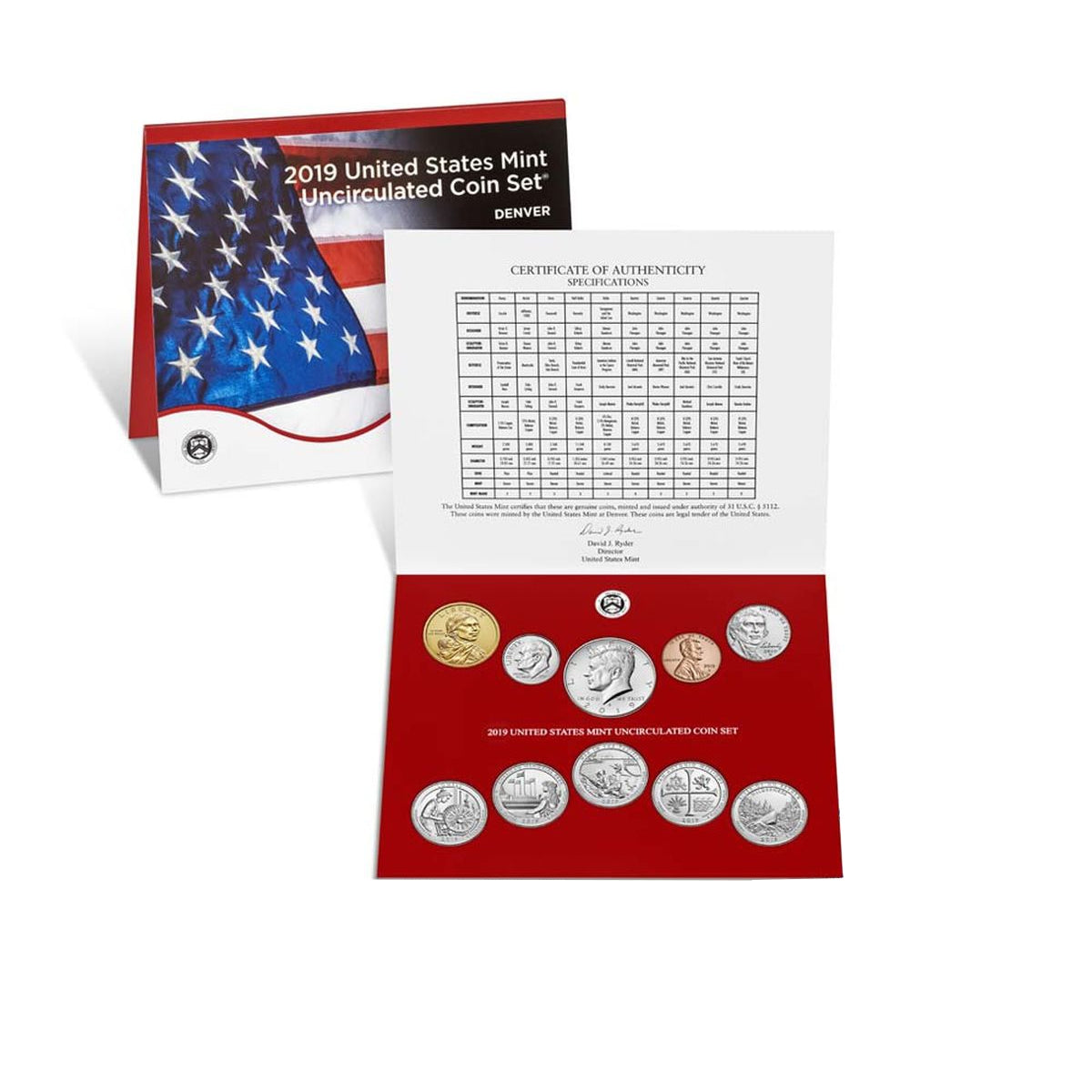 2019 P&D U.S. Mint Uncirculated 20-Coin Mint Set