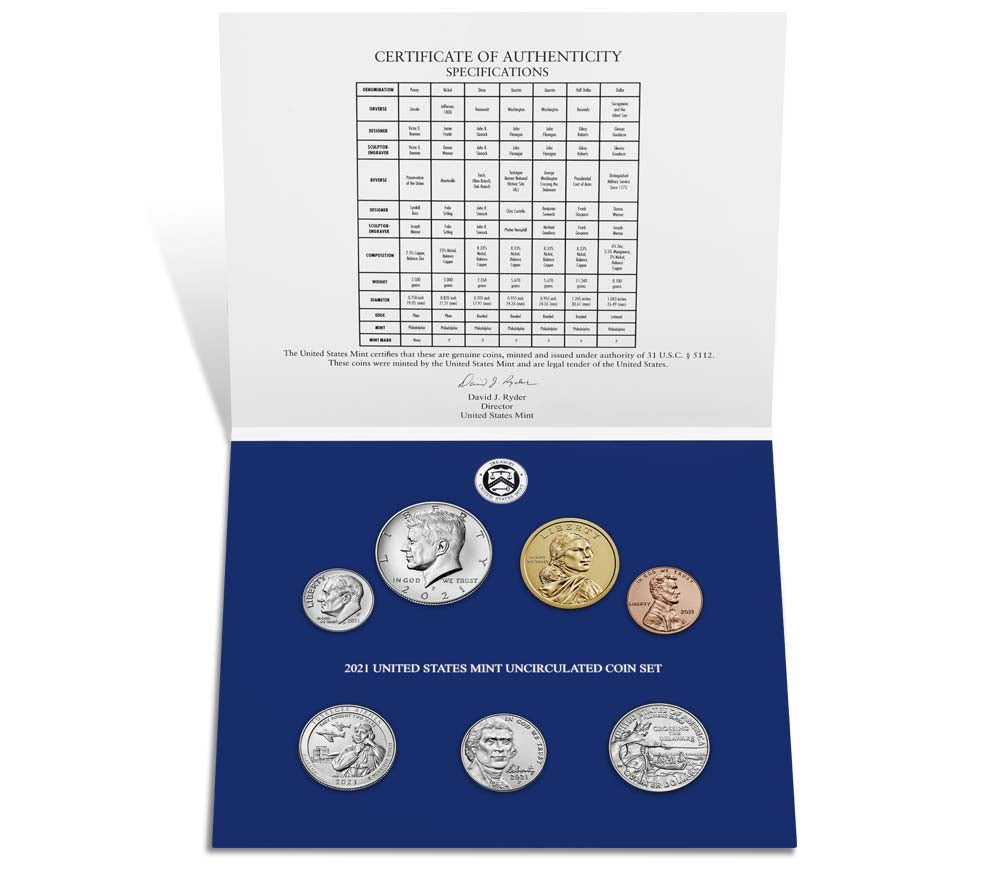 2021 P&D U.S. Mint Uncirculated 14 Coin Mint Set