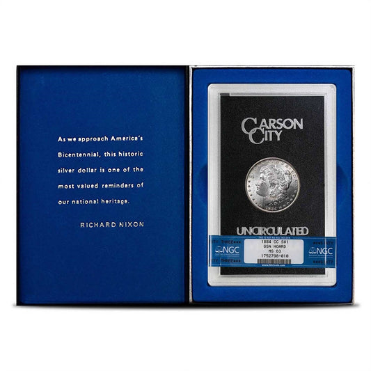 1884 CC $1 Morgan Silver Dollar NGC MS 63 - GSA in Box