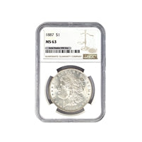 1887 P Morgan Silver Dollar NGC MS 63 $1 Uncirculated