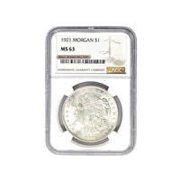 1921 P Morgan Silver Dollar NGC MS 63 $1 Uncirculated