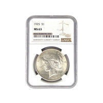 1925 P Peace Silver Dollar NGC MS 63 $1 Uncirculated