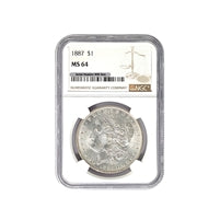 1887 P Morgan Silver Dollar NGC MS 64 $1 Uncirculated