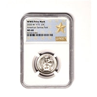 2020 NGC MS 68 W American Samoa National Park ER V75 WWII Privy Mark