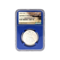 1858 O Seated Liberty Half Dollar NGC UNC with Shipwreck Effect from the SS Republic