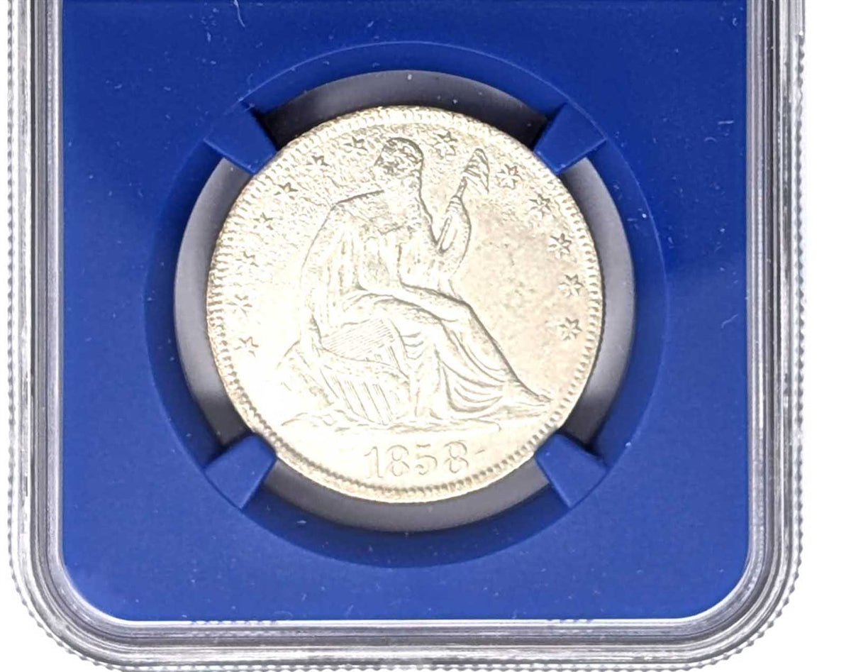 1858 O Seated Liberty Half Dollar NGC UNC with Shipwreck Effect