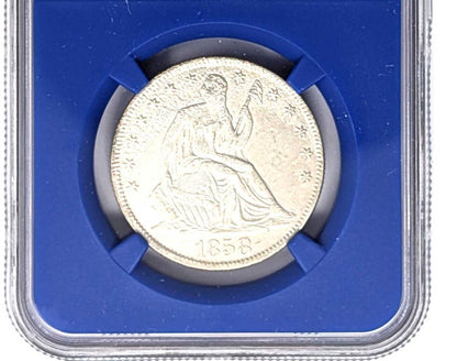 1858 O Seated Liberty Half Dollar NGC UNC with Shipwreck Effect from the SS Republic