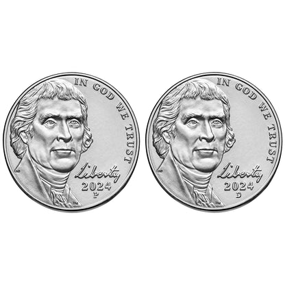 2024 P, D Jefferson Nickel 2 Coin Set - Uncirculated