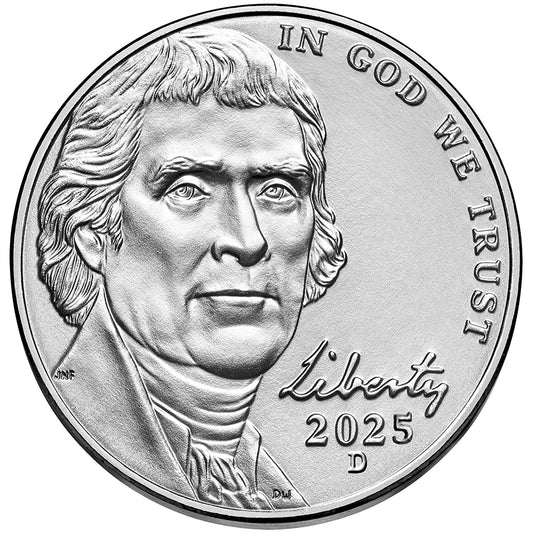 2025-D Jefferson Nickel 40 Coin Roll - Uncirculated
