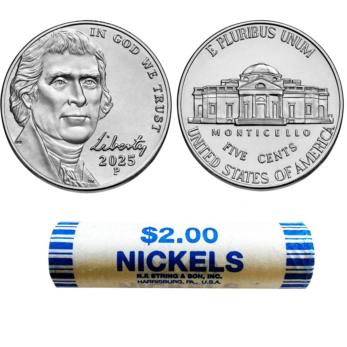 2025 - P Jefferson Nickel 40 Coin Roll
