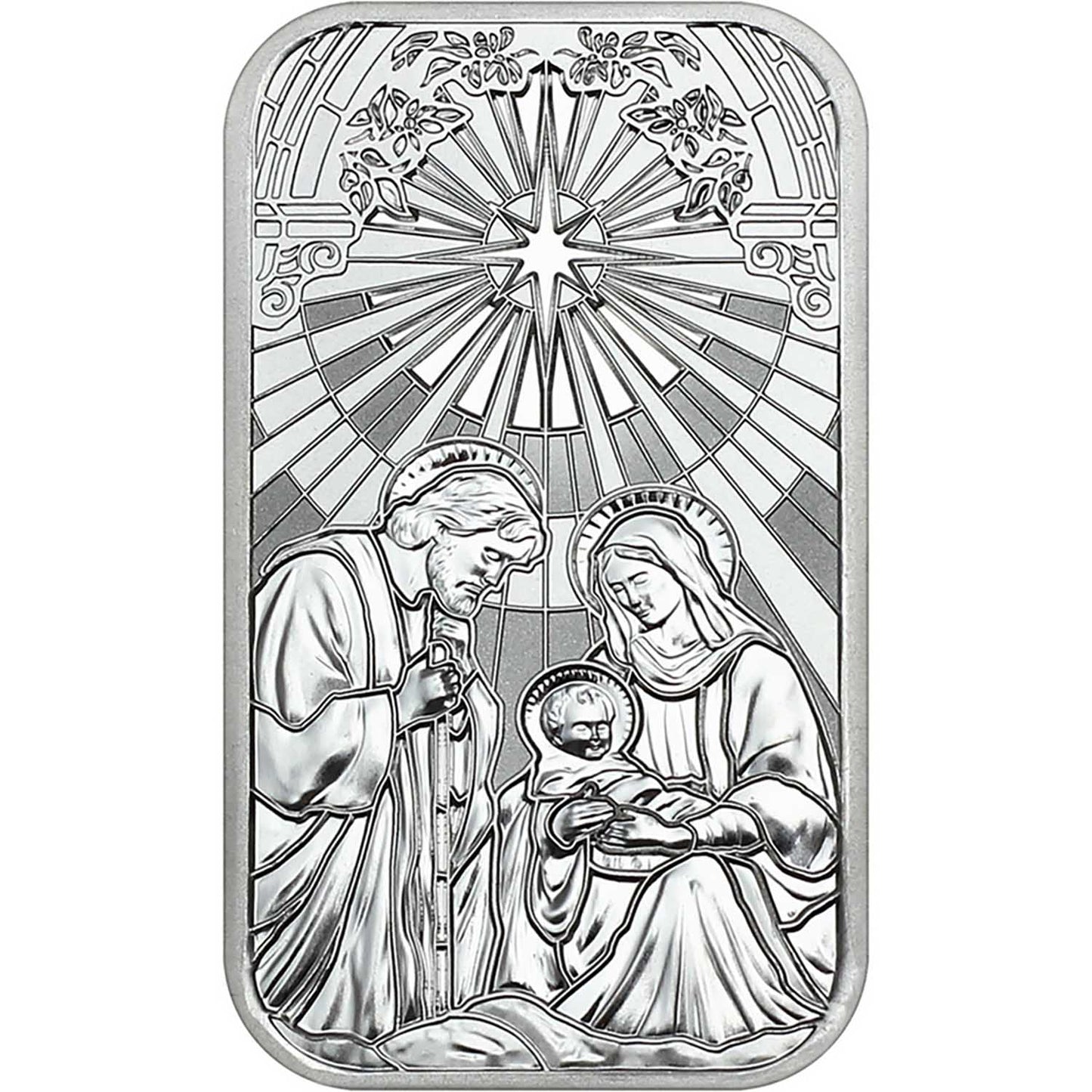 2026 Mary, Joseph, and Baby Jesus Nativity 1oz .999 Silver Bar in Ornament Holder