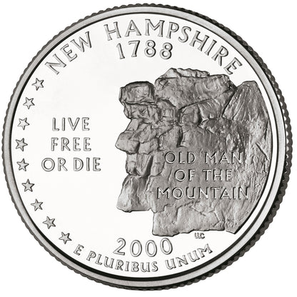 2000-D New Hampshire State Quarter - Single Coin