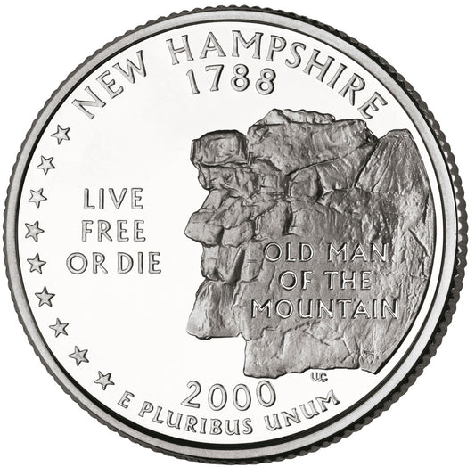 2000-D New Hampshire State Quarter - Single Coin
