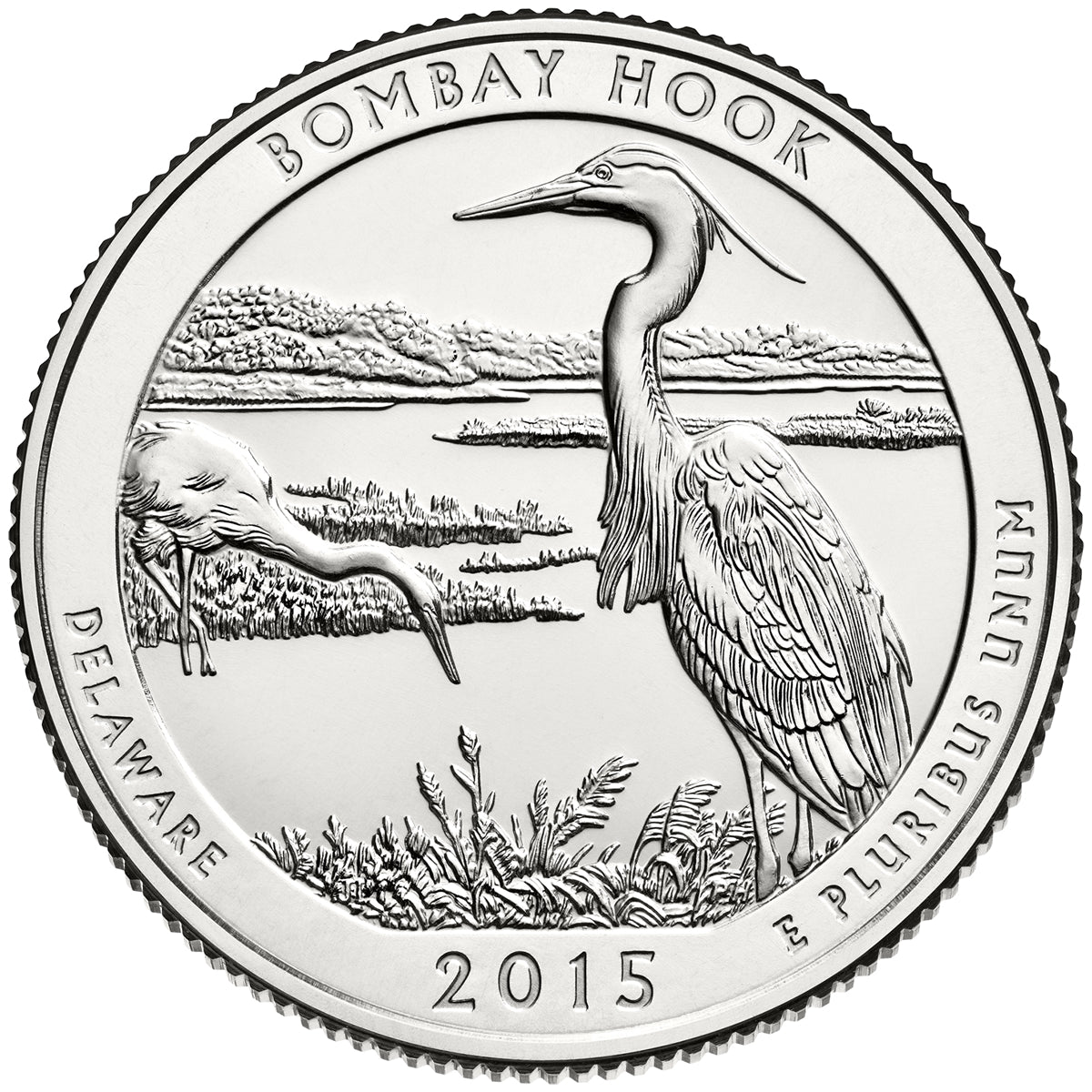 2015 - D Bombay Hook National Wildlife Refuge, DE National Park Quarter Single Coin