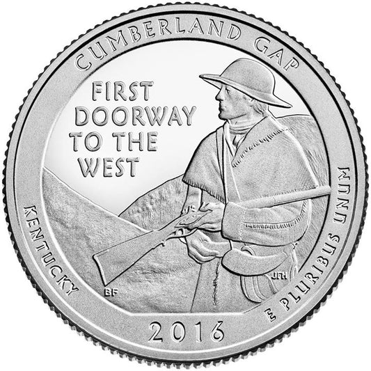 2016 - P Cumberland Gap, KY National Park Quarter 40 Coin Roll