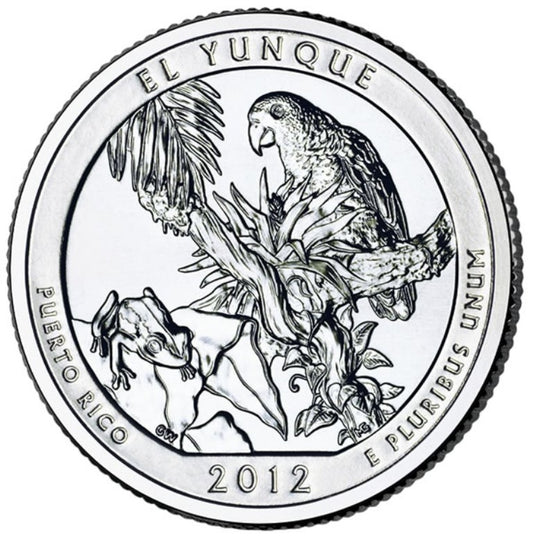 2012 - P El Yunque National Park Quarter Single Coin