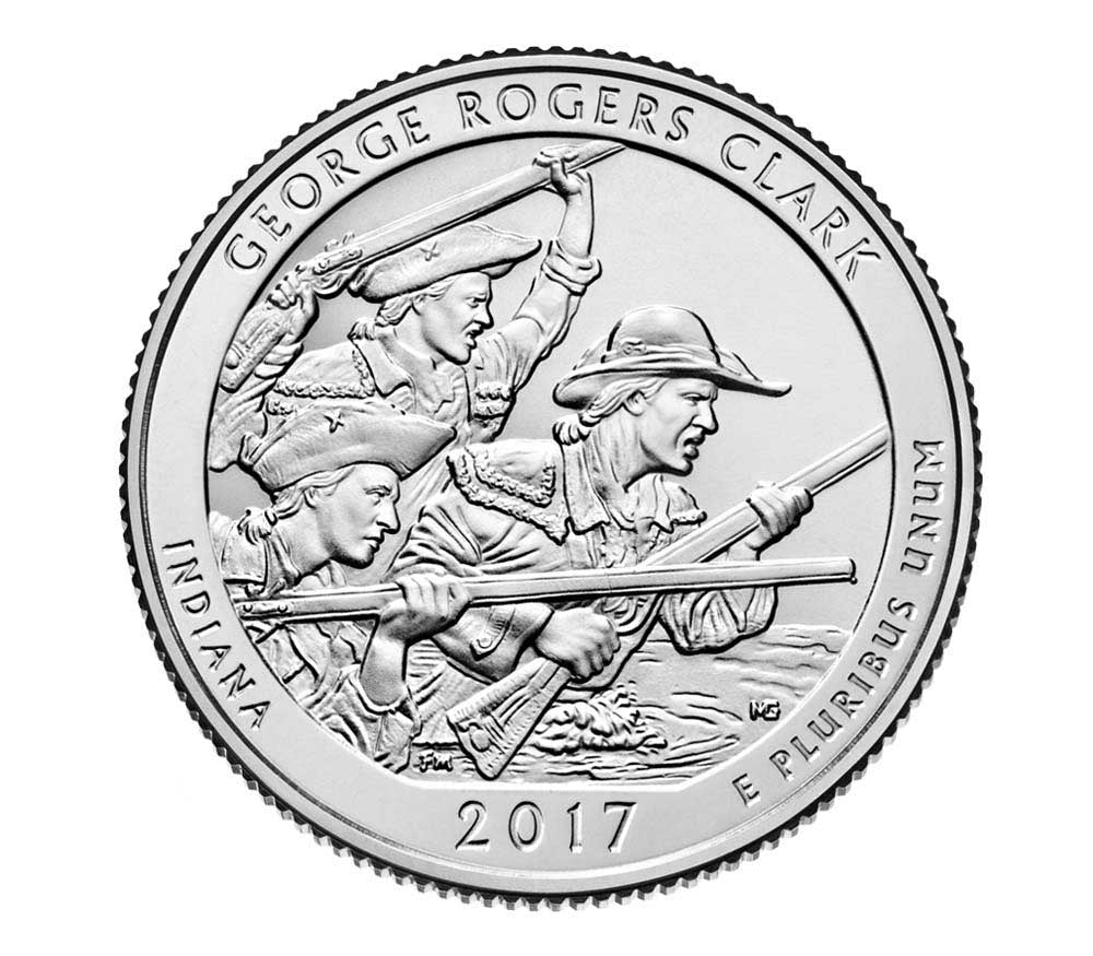 2017 - D George Rogers Clark National Historical Park, IN National Park Quarter 40 Coin Roll