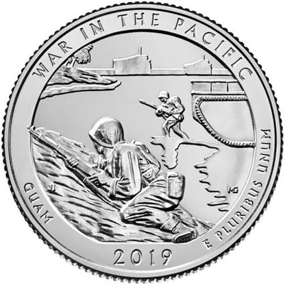 2019 - D War in the Pacific National Historical Park, Guam National Park Quarter 40 Coin Roll