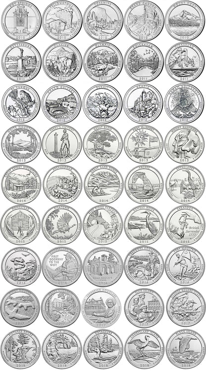 2010 - 2021 56 Coin National Park Quarter Set In Littleton Folder
