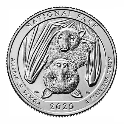 2020 - P American Samoa National Park Quarter Single Coin
