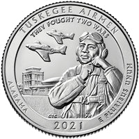 2021 - D Tuskegee Airman National Historical Site, AL Quarter 40 Coin Roll