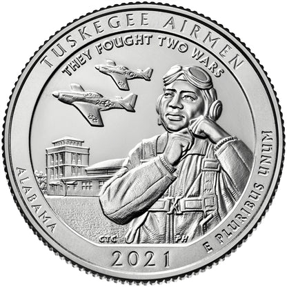 2021 - D Tuskegee Airman National Historical Site, AL Quarter Single Coin