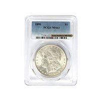 1890 P Morgan Silver Dollar PCGS MS 63 $1 Uncirculated