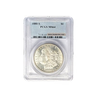 1880 S Morgan Silver Dollar PCGS MS 64 $1 Uncirculated