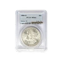 1884 O Morgan Silver Dollar PCGS MS 64 $1 Uncirculated