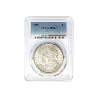 1886 P Morgan Silver Dollar PCGS MS 64 $1 Uncirculated