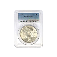 1922 P Peace Silver Dollar PCGS MS 64 $1 Uncirculated