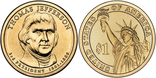 2007 Thomas Jefferson Presidential Dollar - 2 Coin P&D Set