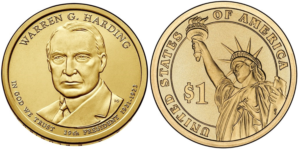 2014 P, D Warren G. Harding Presidential Dollar - 2 Coin Set