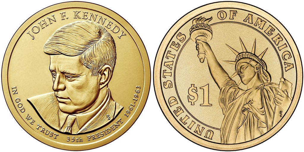2015 P, D John F. Kennedy Presidential Dollar - 2 Coin Set
