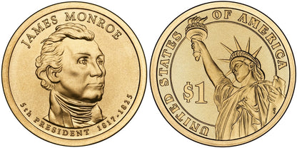 2008-P James Monroe Presidential Dollar - Roll of 25 Coins